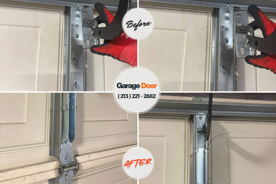 Before and after: garage door repair Strongsville, OH